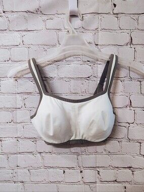 Natori Yogi Convertible High Impact Grey White Underwire Sports Bra 34C